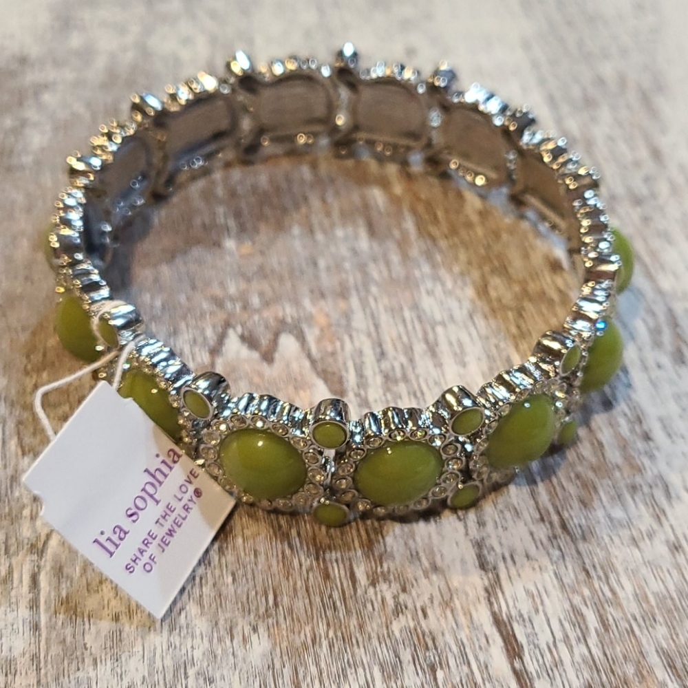 3/$18 Lia Sophia Sparkler Stretch Bracelet - New - Lot 507